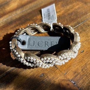 NWT J Crew Womens Bracelet Cuff in bronze & pearl